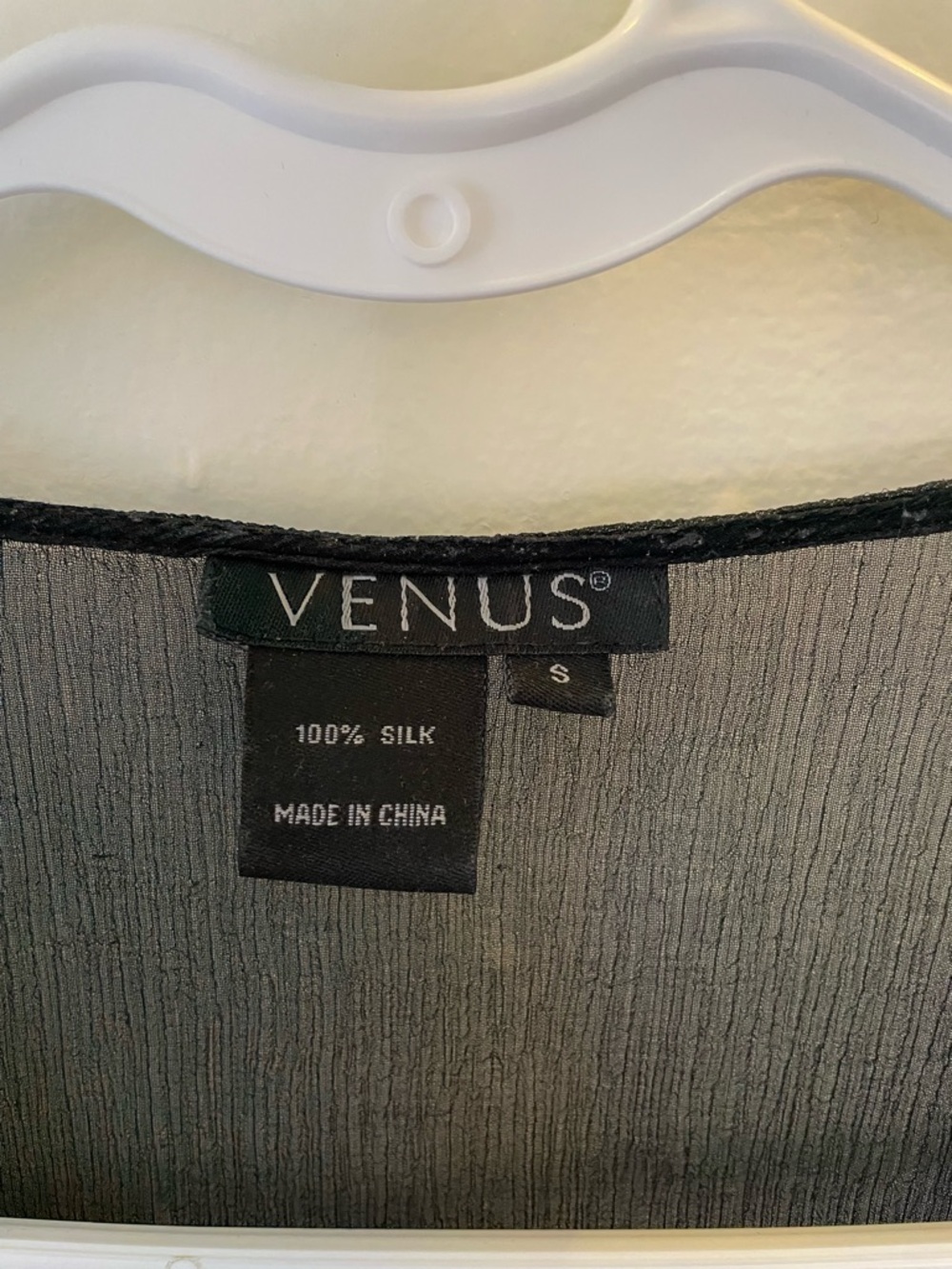 VENUS Black LongSleeve Embellished 100% Silk Y2K Top Tunic Beach Summer Cover - Picture 11 of 16